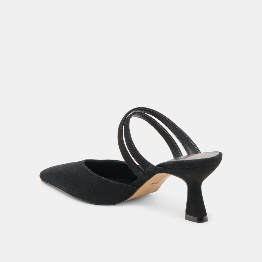 linore heels onyx suede