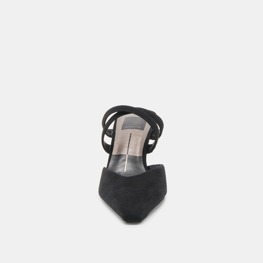 linore heels onyx suede