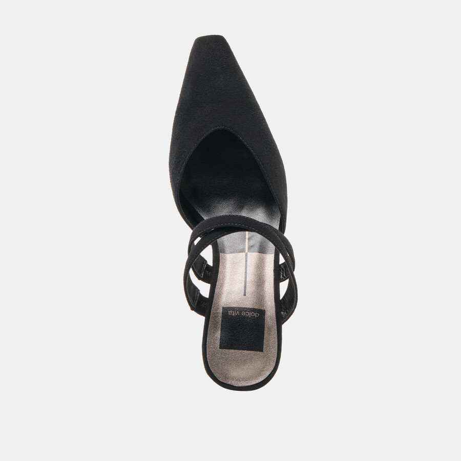 linore heels onyx suede