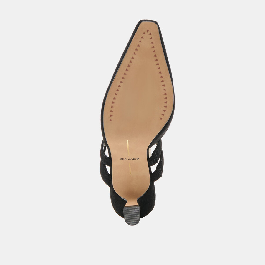 linore heels onyx suede