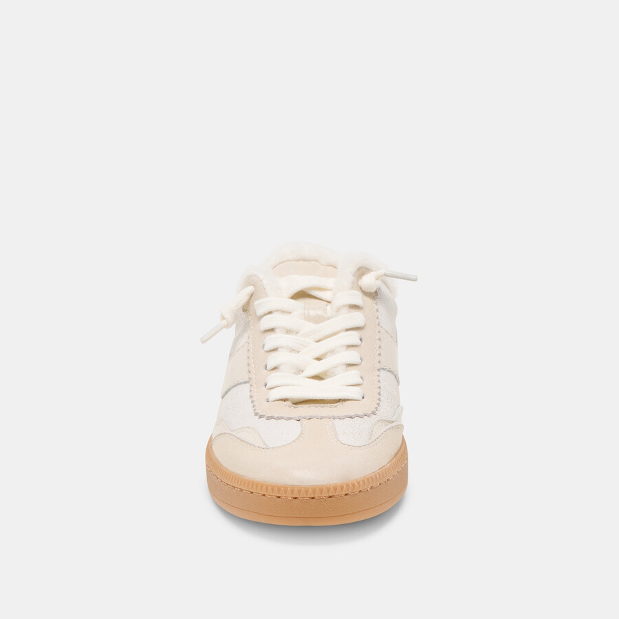 notice slide plush sneakers off white crackled leather