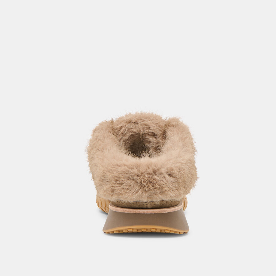 izzey plush sneakers olive suede