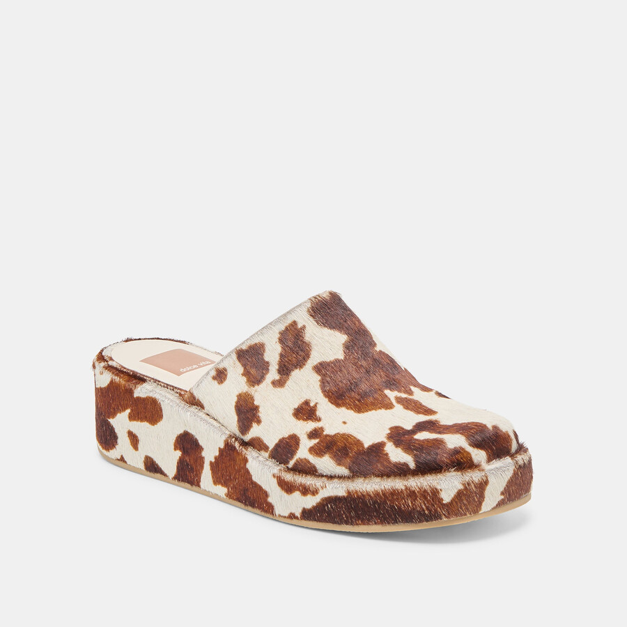 rosita flats cocoa taurus calf hair