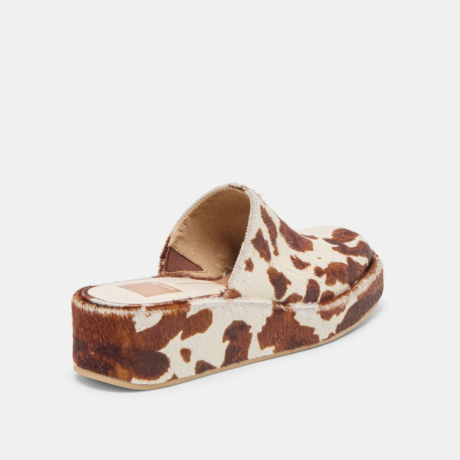 rosita flats cocoa taurus calf hair