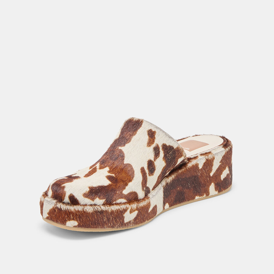 rosita flats cocoa taurus calf hair