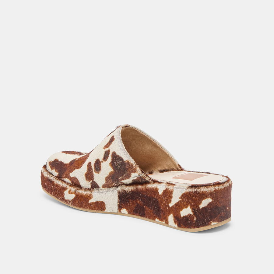 rosita flats cocoa taurus calf hair