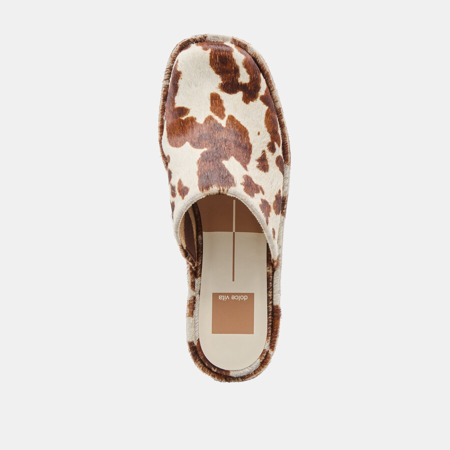 rosita flats cocoa taurus calf hair