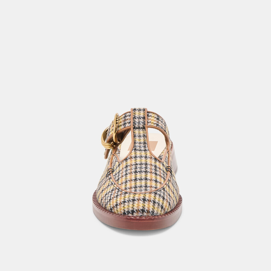 harlah flats yellow plaid tweed