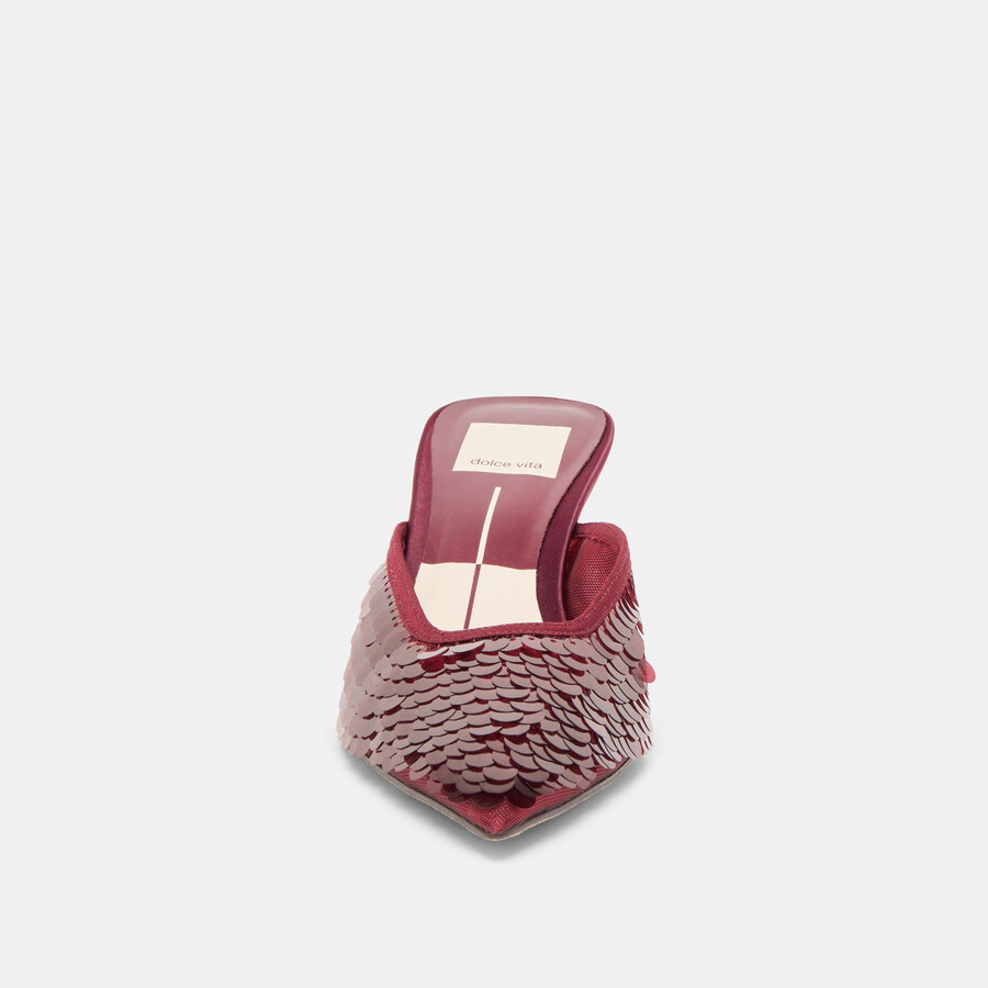 cleo sequin heels cranberry sequin