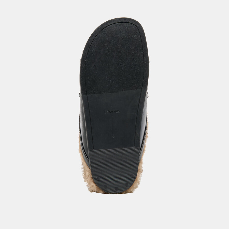 jodero plush flats black leather