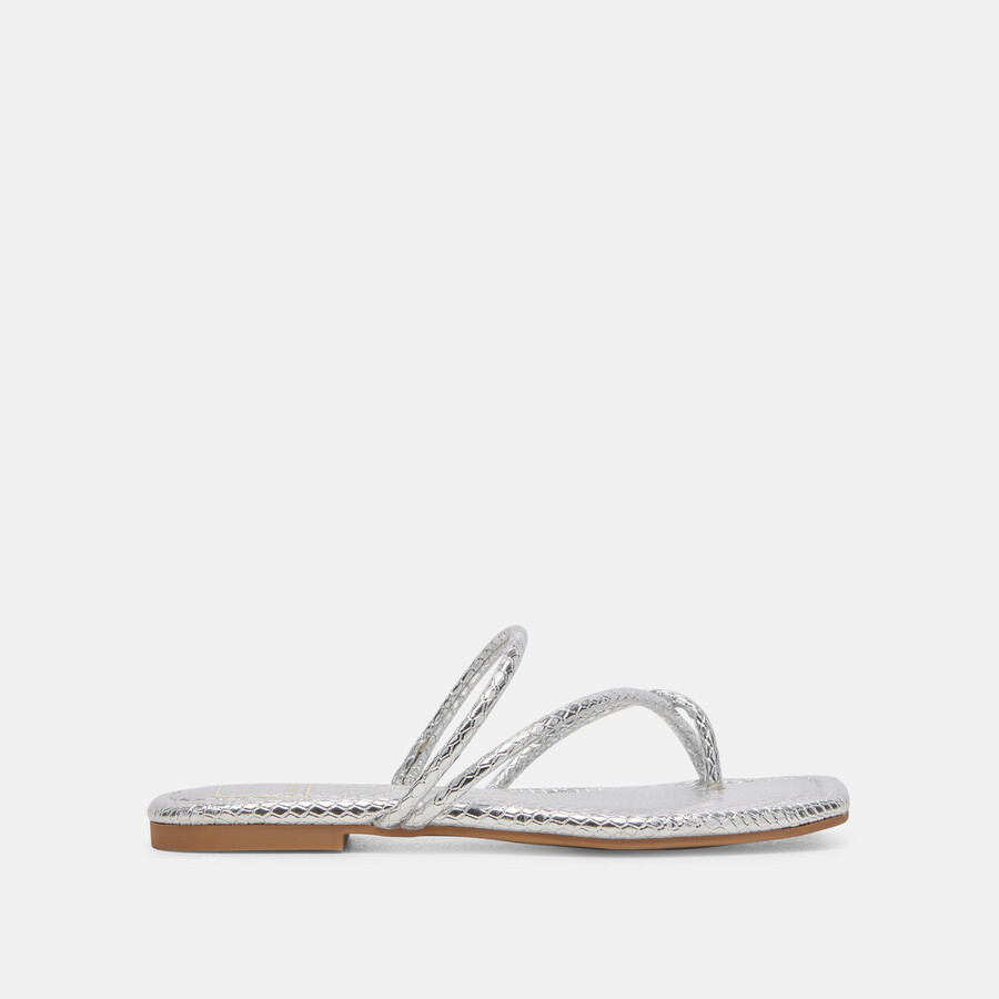 leanna sandals silver embossed stella