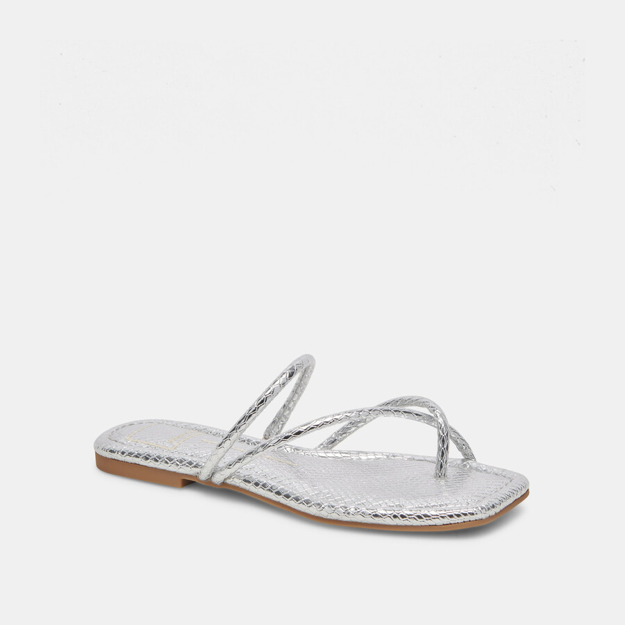 leanna sandals silver embossed stella