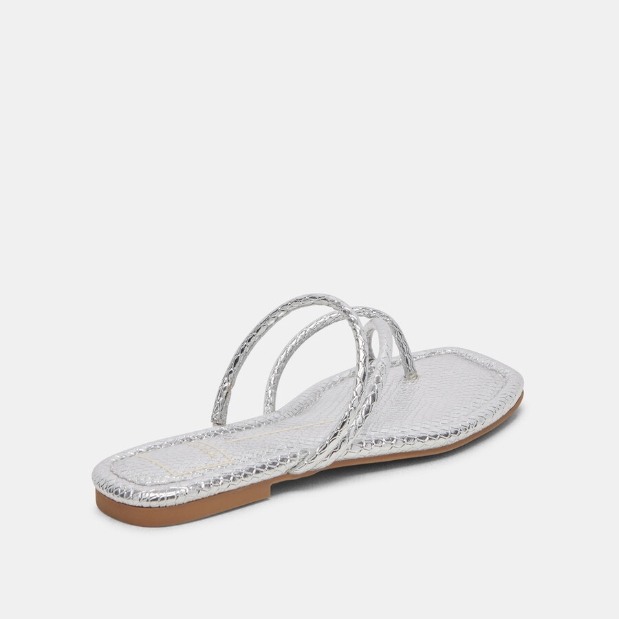 leanna sandals silver embossed stella