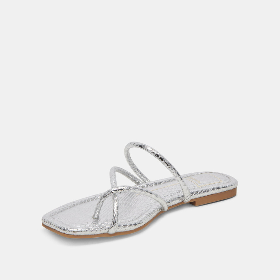 leanna sandals silver embossed stella