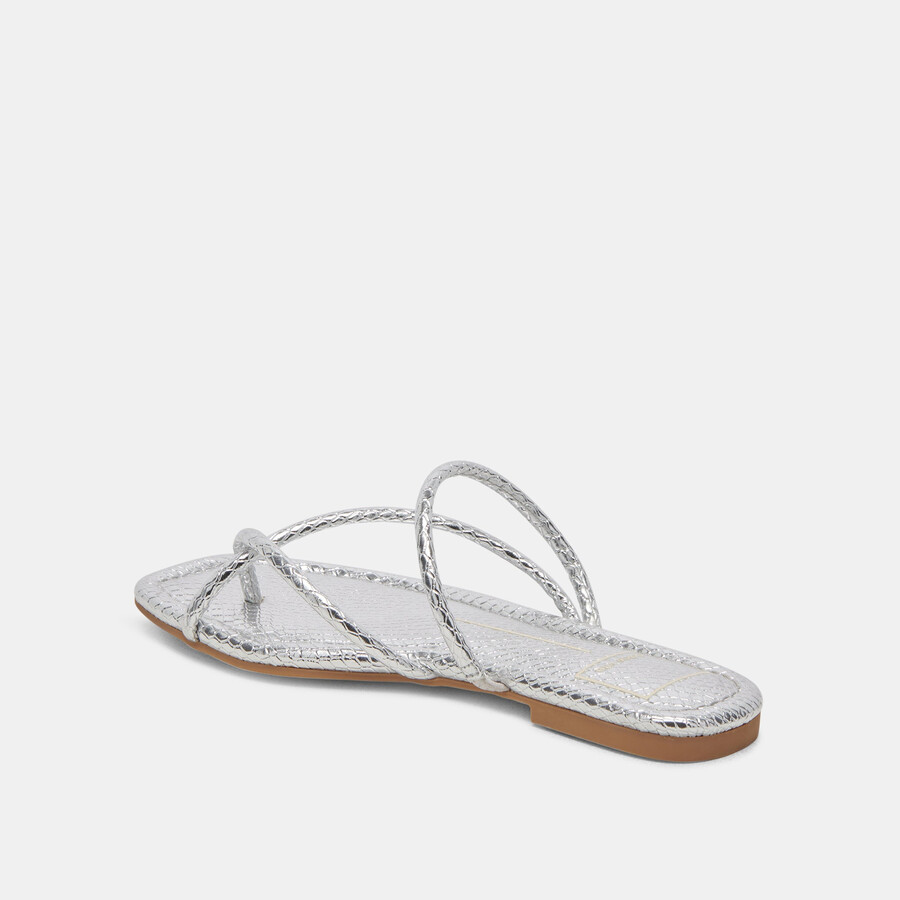 leanna sandals silver embossed stella