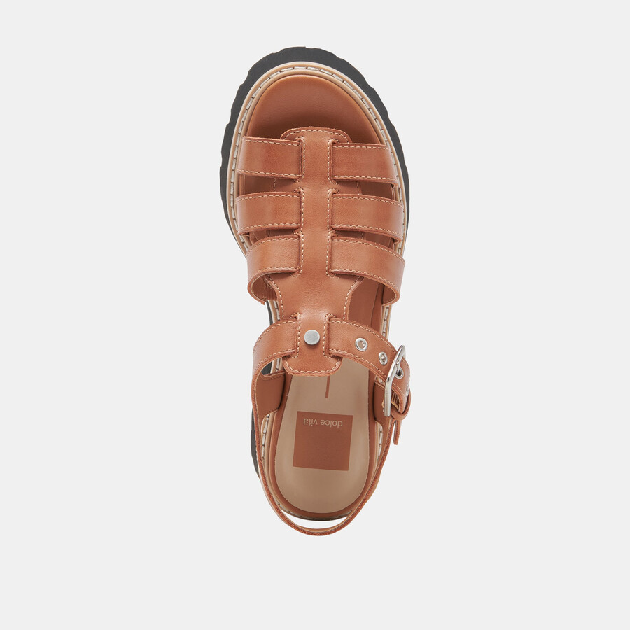 latice sandals brown leather
