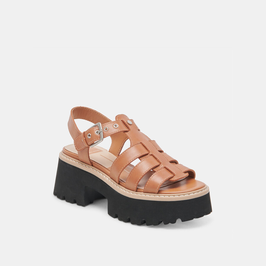latice sandals brown leather
