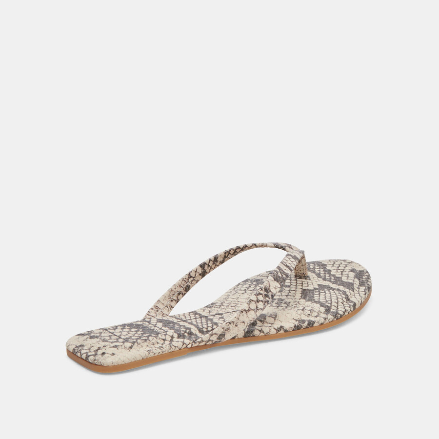 layney sandals black white embossed snake