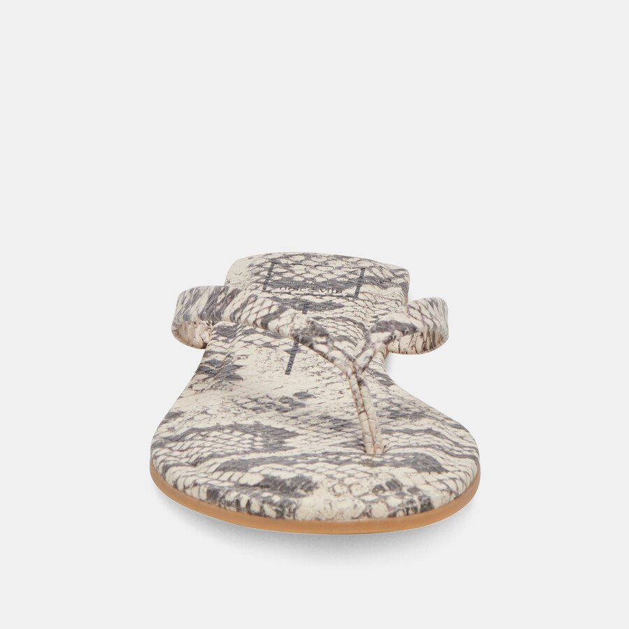 layney sandals black white embossed snake