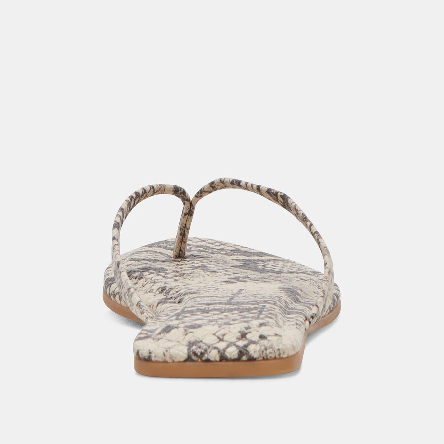 layney sandals black white embossed snake
