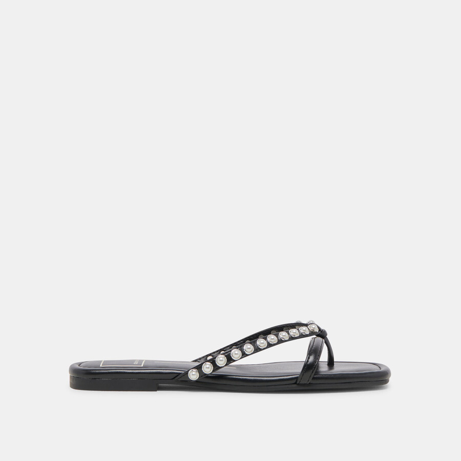 lucca pearl sandals black pearls