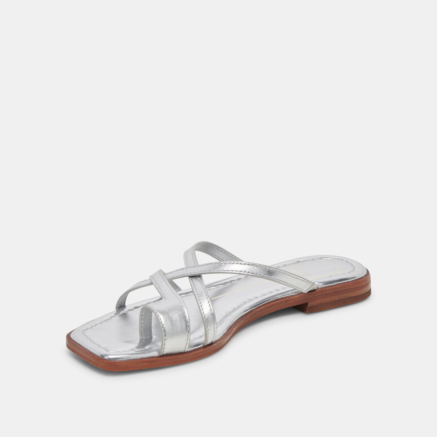 indigo sandals silver distressed leather