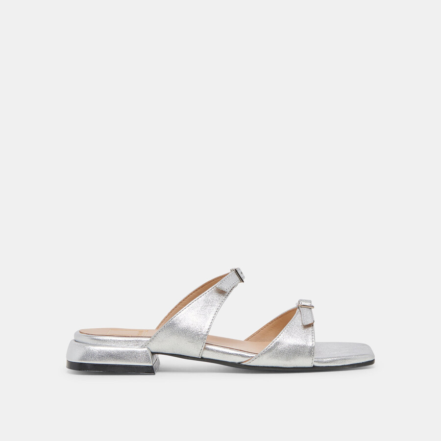 lavern sandals silver metallic leather