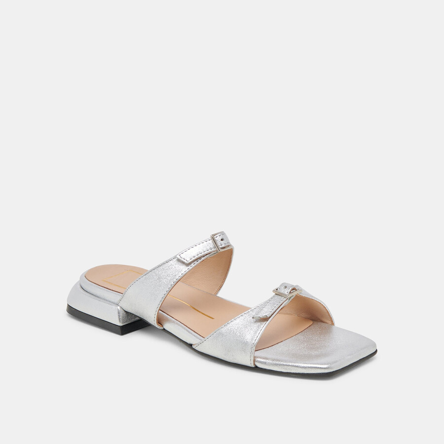 lavern sandals silver metallic leather
