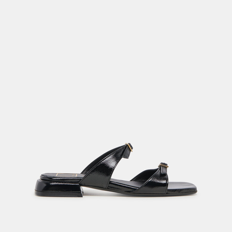 lavern sandals midnight crinkle patent