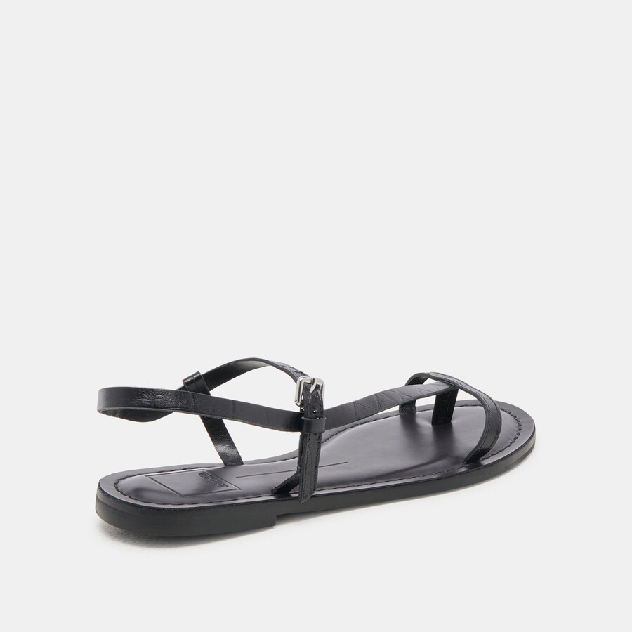 wandre sandals noir embossed leather