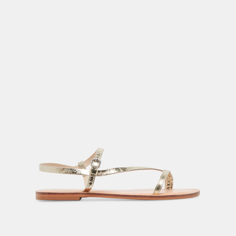 wandre sandals gold distressed leather