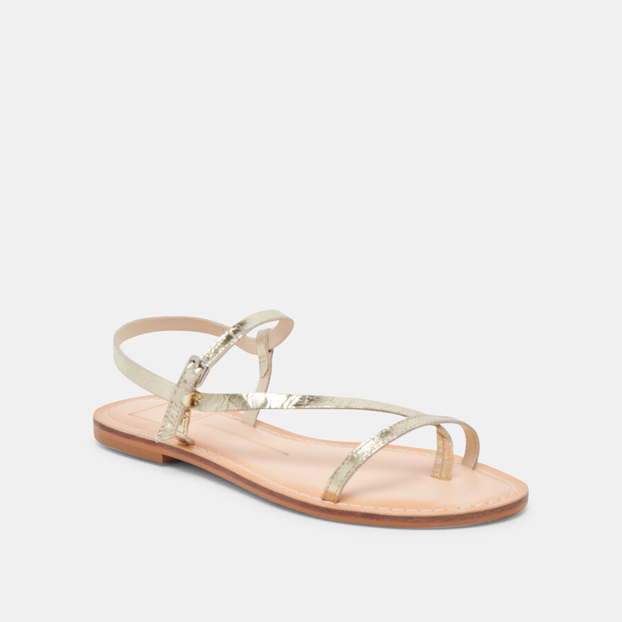 wandre sandals gold distressed leather
