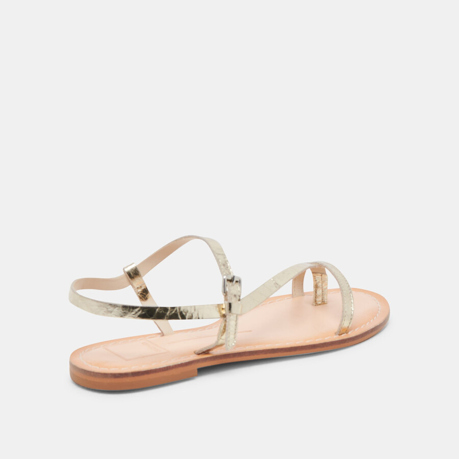 wandre sandals gold distressed leather