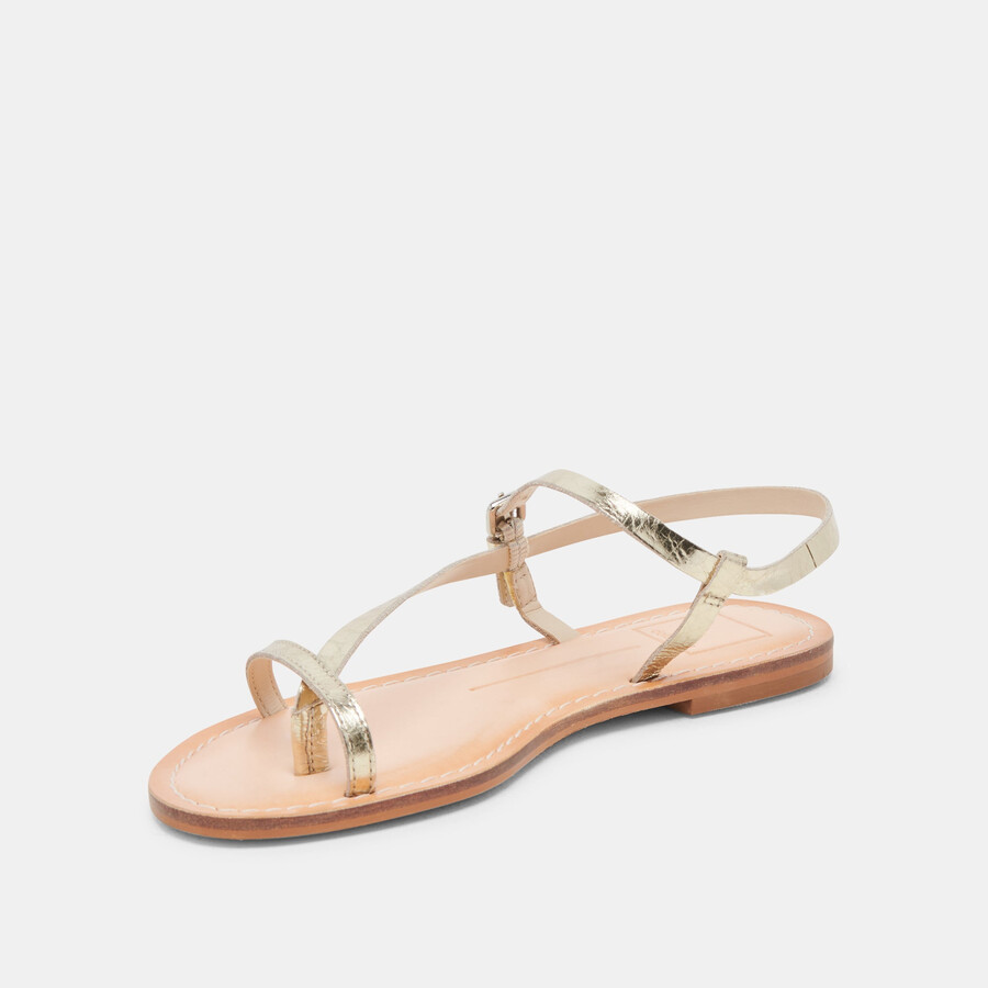 wandre sandals gold distressed leather
