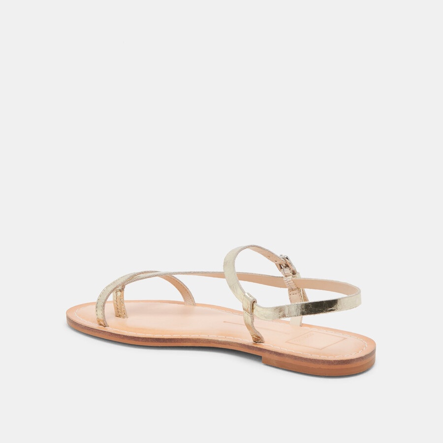 wandre sandals gold distressed leather