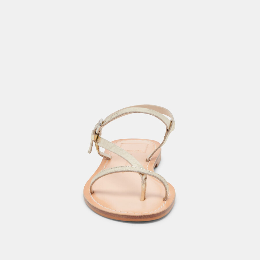 wandre sandals gold distressed leather