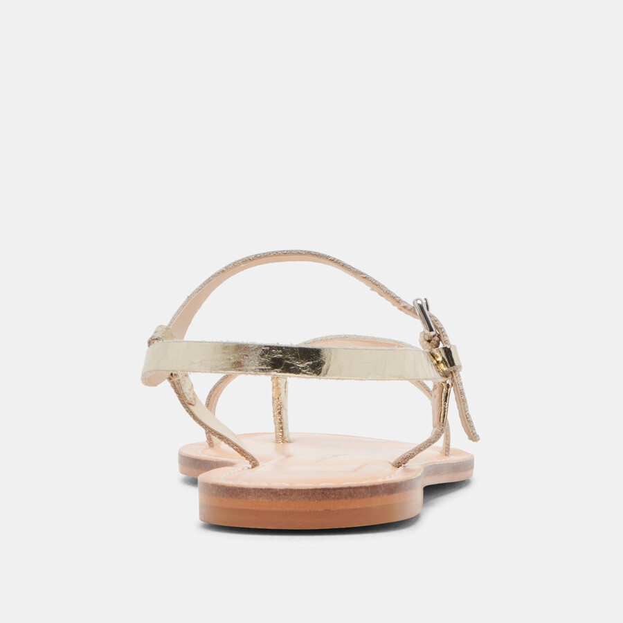 wandre sandals gold distressed leather
