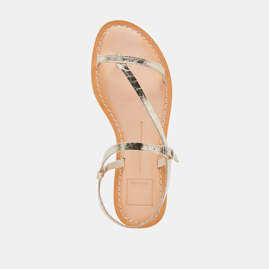 wandre sandals gold distressed leather