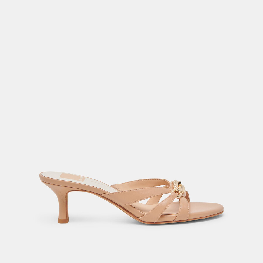 lerah heels cafe embossed leather