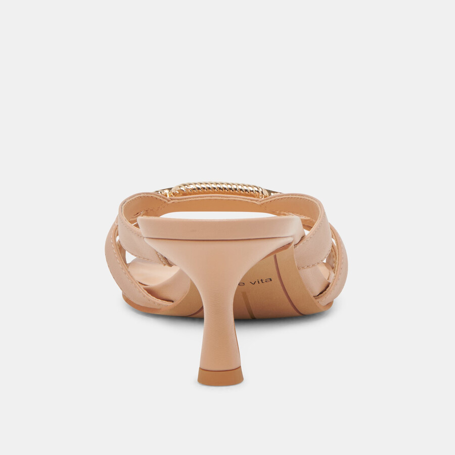 lerah heels cafe embossed leather