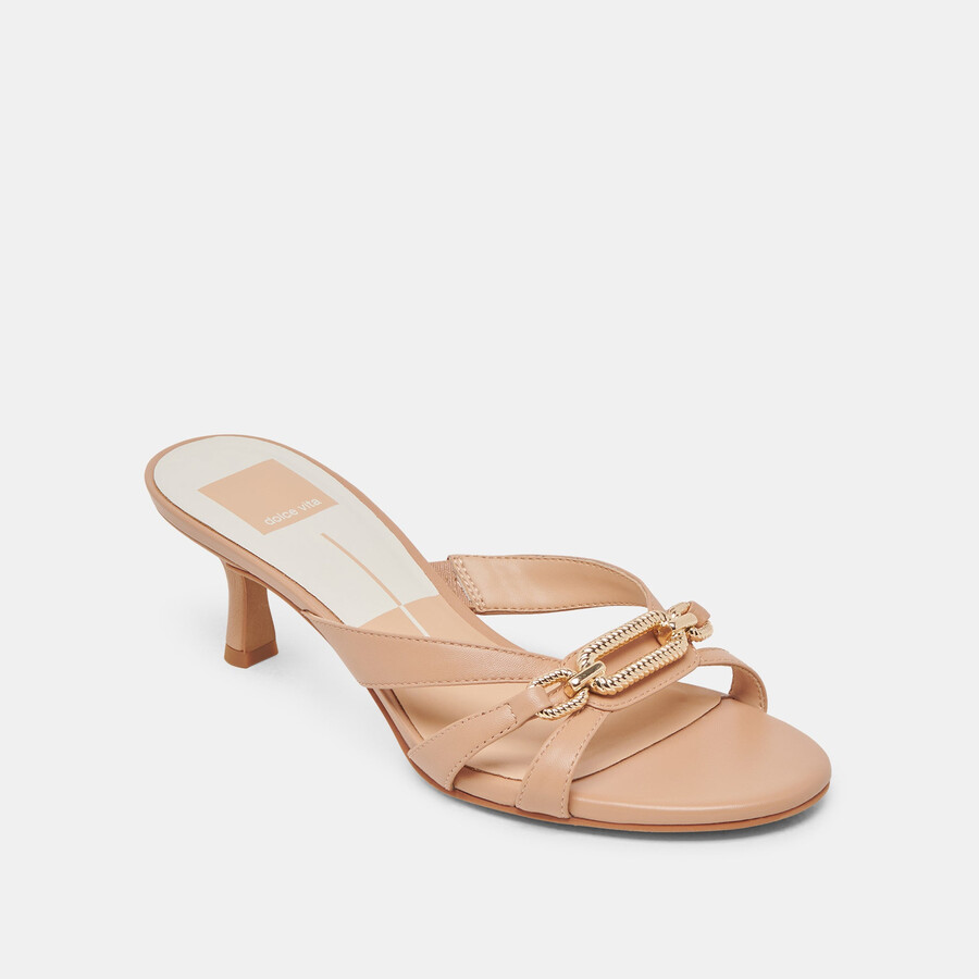 lerah heels cafe embossed leather