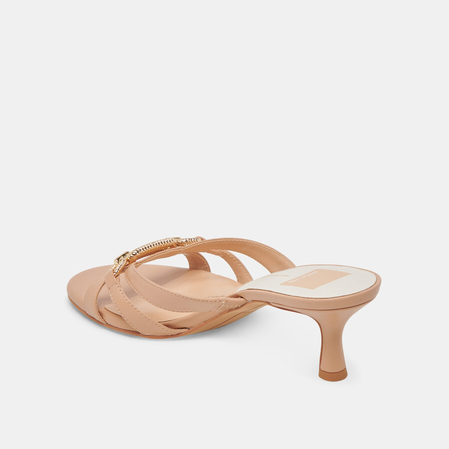 lerah heels cafe embossed leather