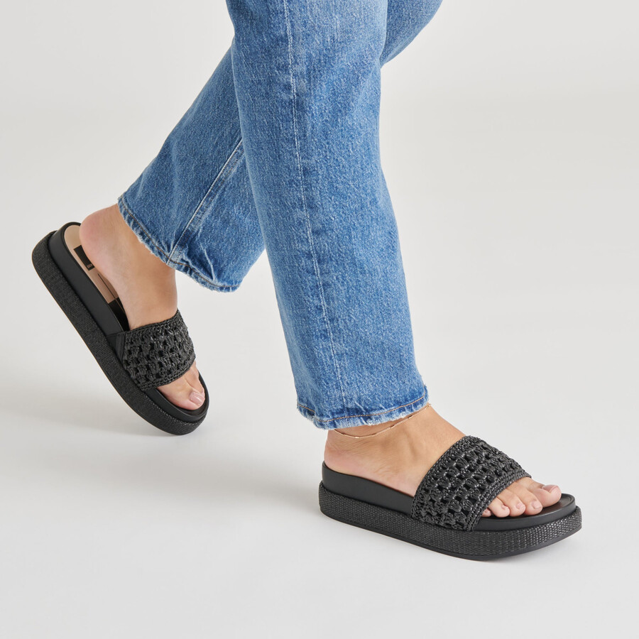 sidona sandals onyx raffia