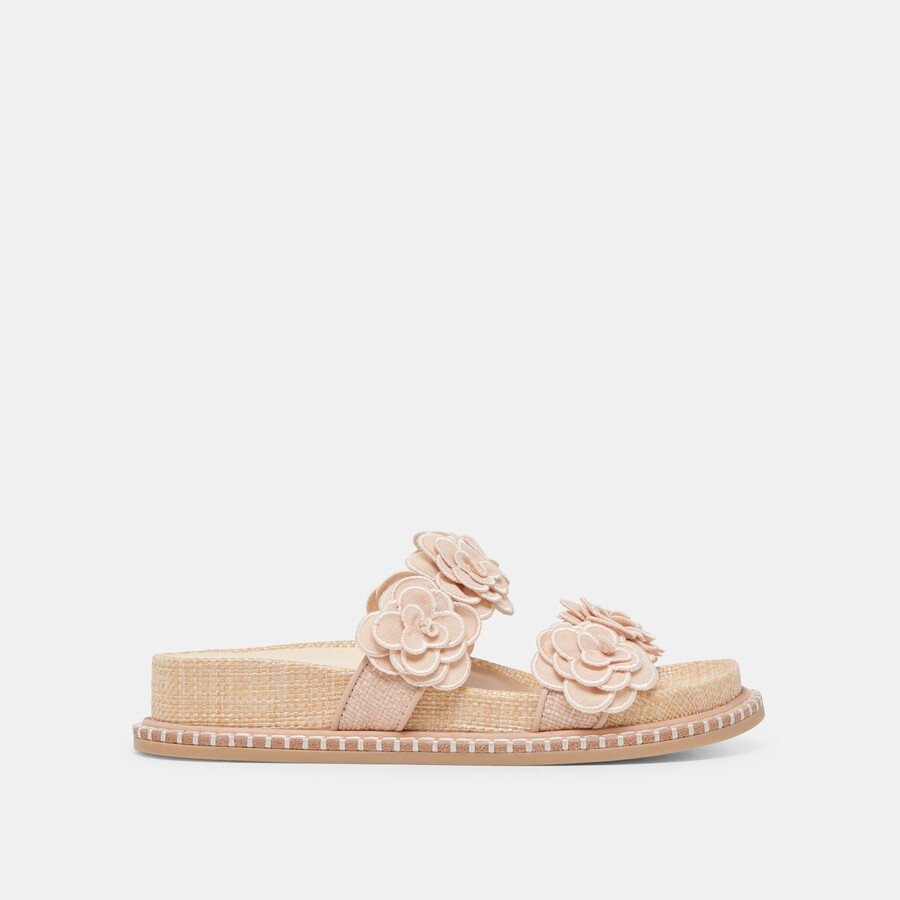 sherla sandals praline raffia