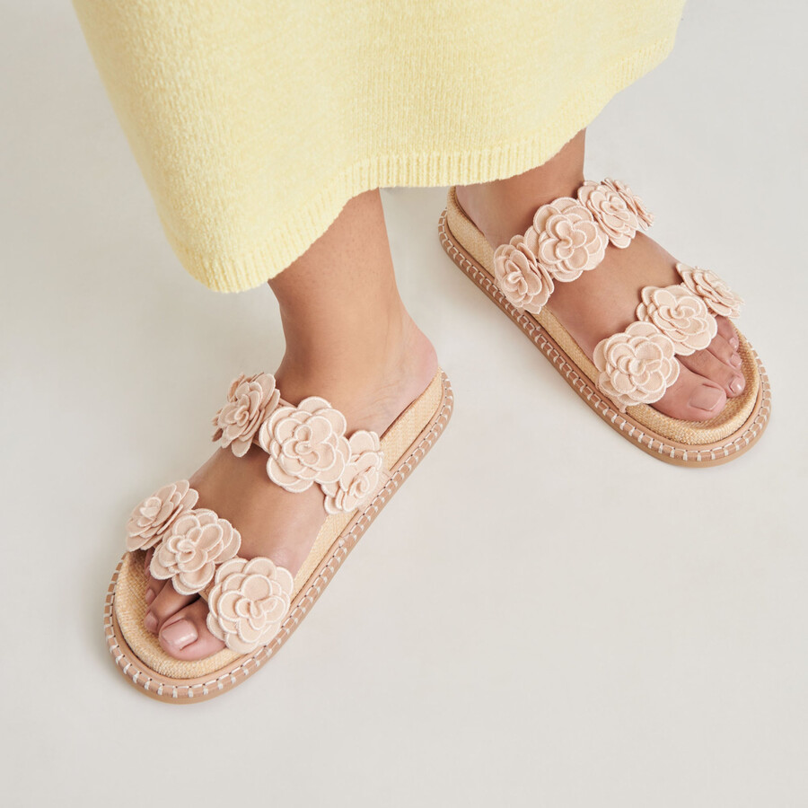 sherla sandals praline raffia