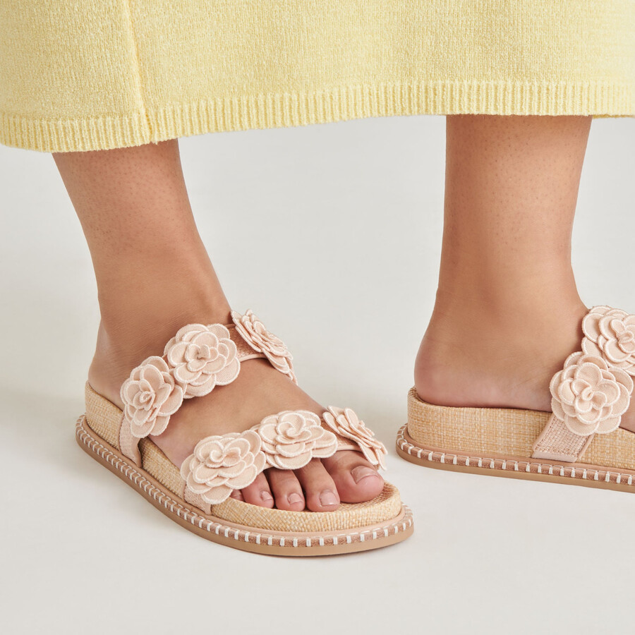 sherla sandals praline raffia