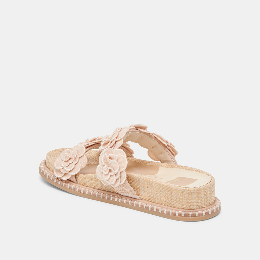 sherla sandals praline raffia