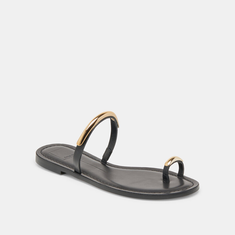 wink sandals black leather