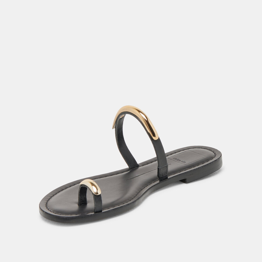 wink sandals black leather