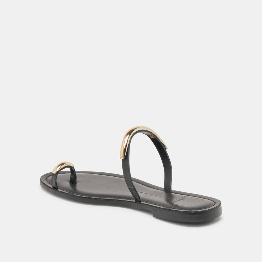wink sandals black leather